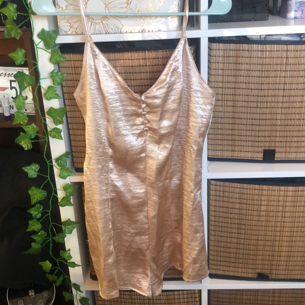 Satin Rose Gold Romper